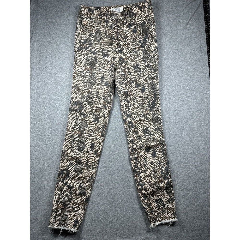 WE THE FREE PEOPLE RAW HEM‎ JEANS STRETCH REPTILE SNAKE PRINT SIZE 28 two faced - Picture 2 of 7